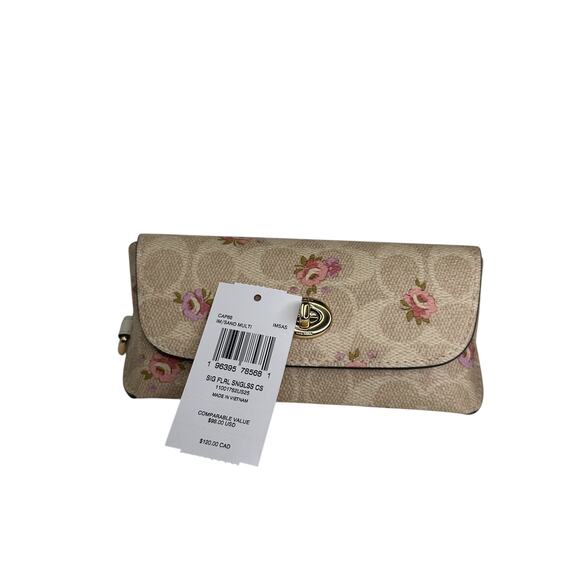 Coach Sunglass Case In Signature Canvas With Floral Print - Picture 6 of 6
